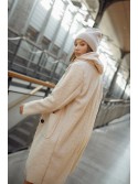 Beige bomber dress with hood FI722 - Online store - Boutique